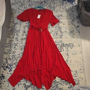 Banana Republic Vibrant Red High-Low Dress